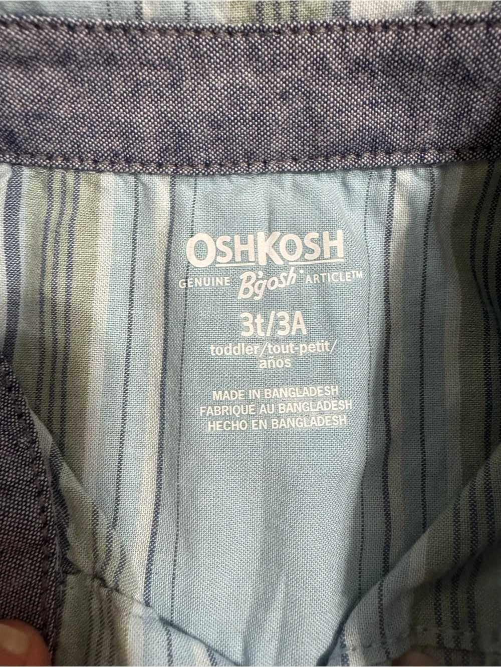 New 3T OshKosh Boys Blue Striped Button-Up Shirt - Kids